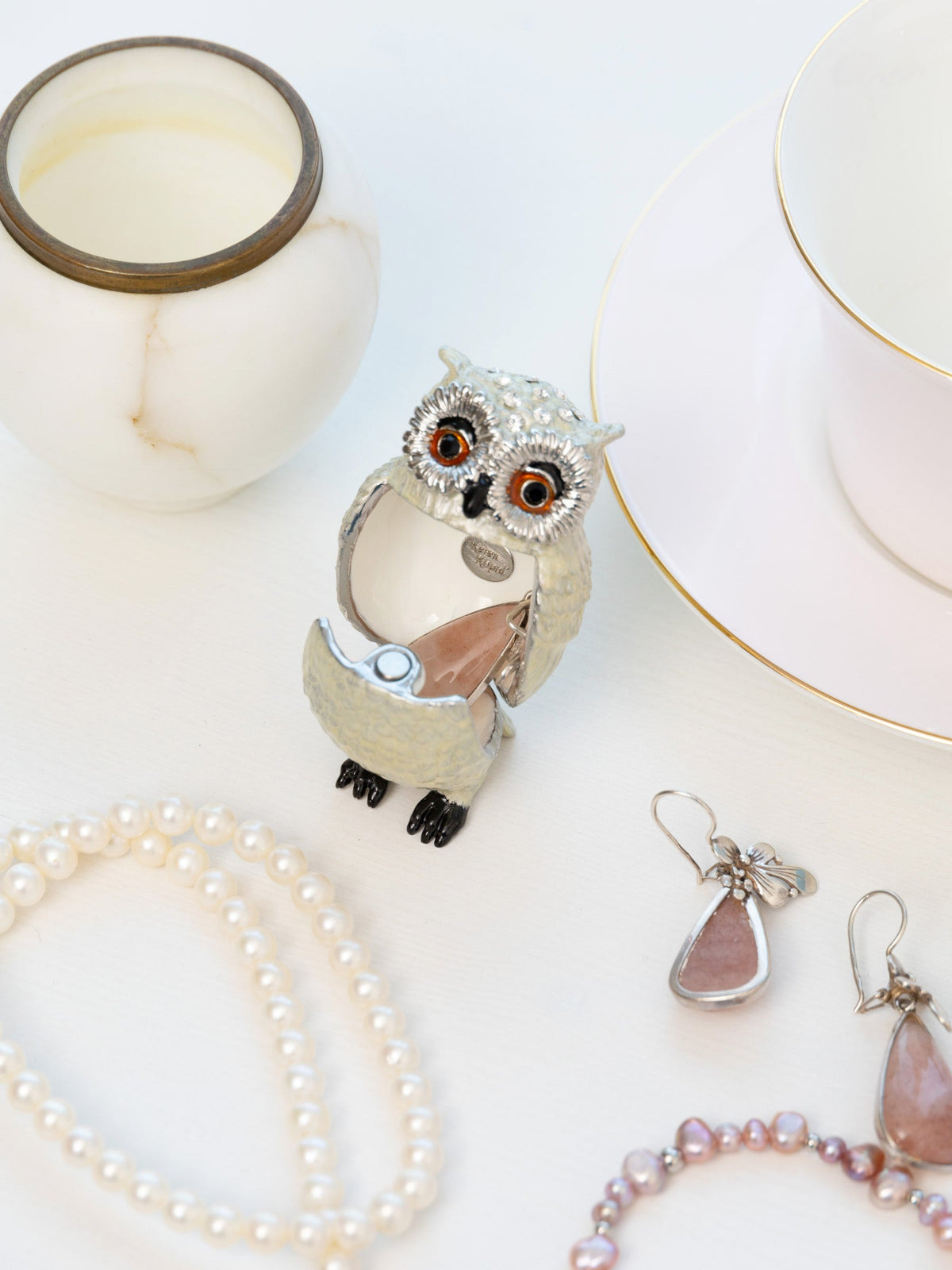 Keren Kopal Silver and White Owl