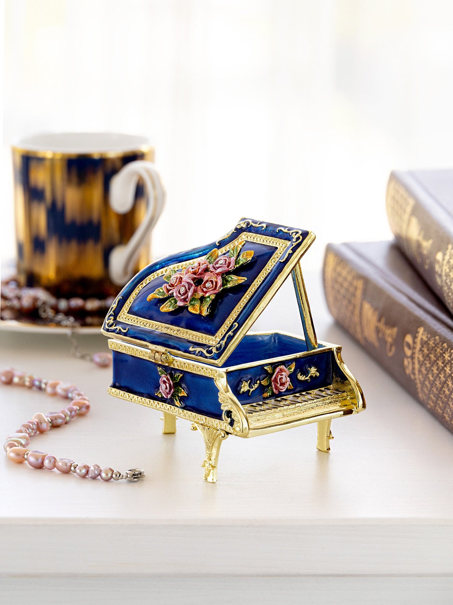 Keren Kopal Blue Piano with Flowers