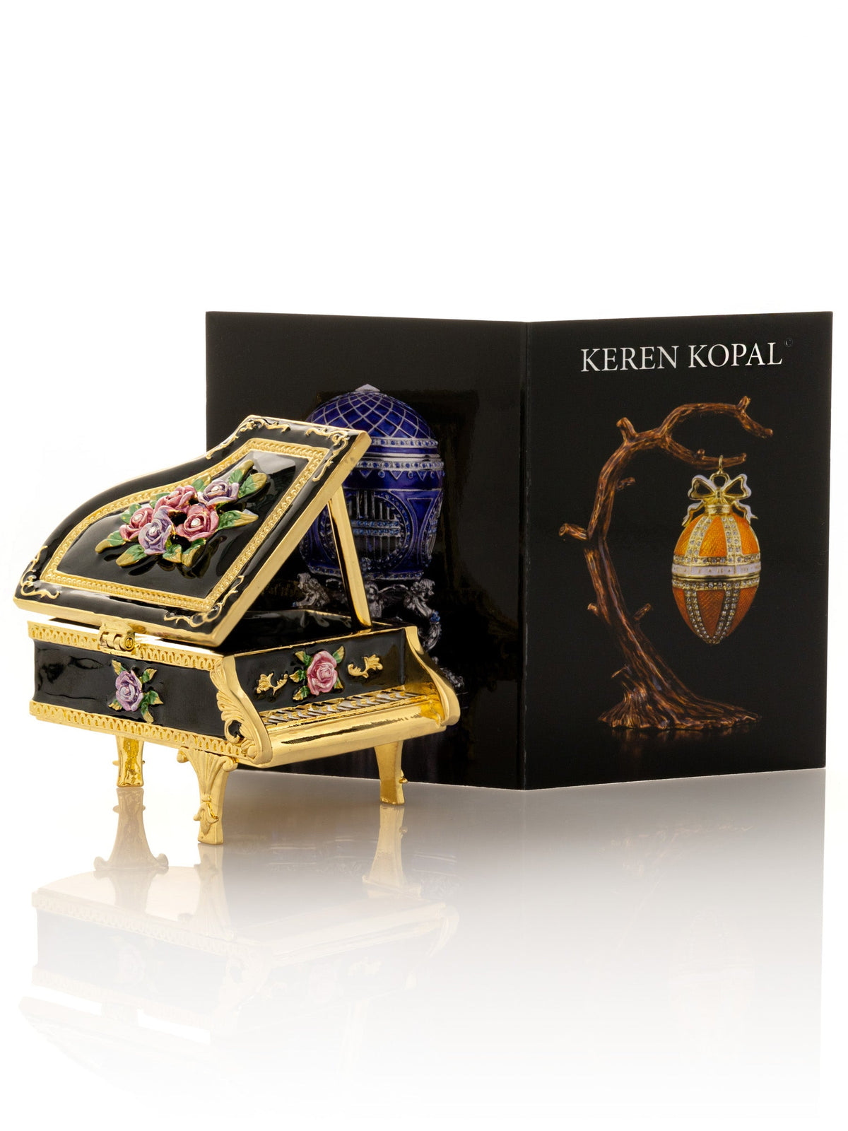 Keren Kopal Black Piano with Flowers