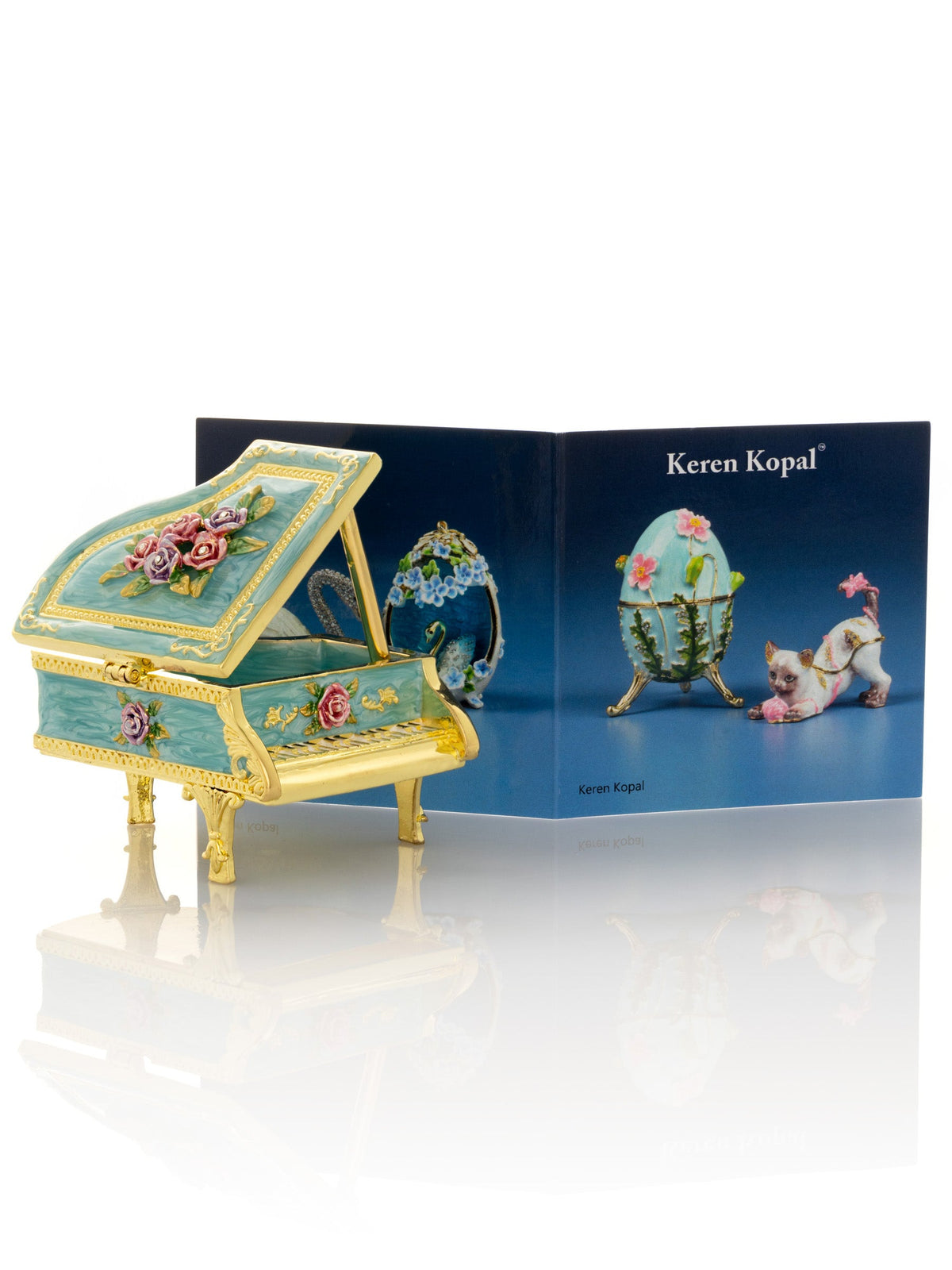 Keren Kopal Turquoise Piano with Flowers