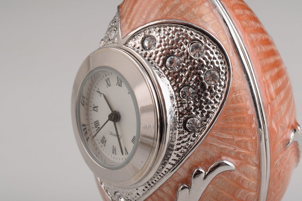 Keren Kopal Pink Faberge Egg with Clock