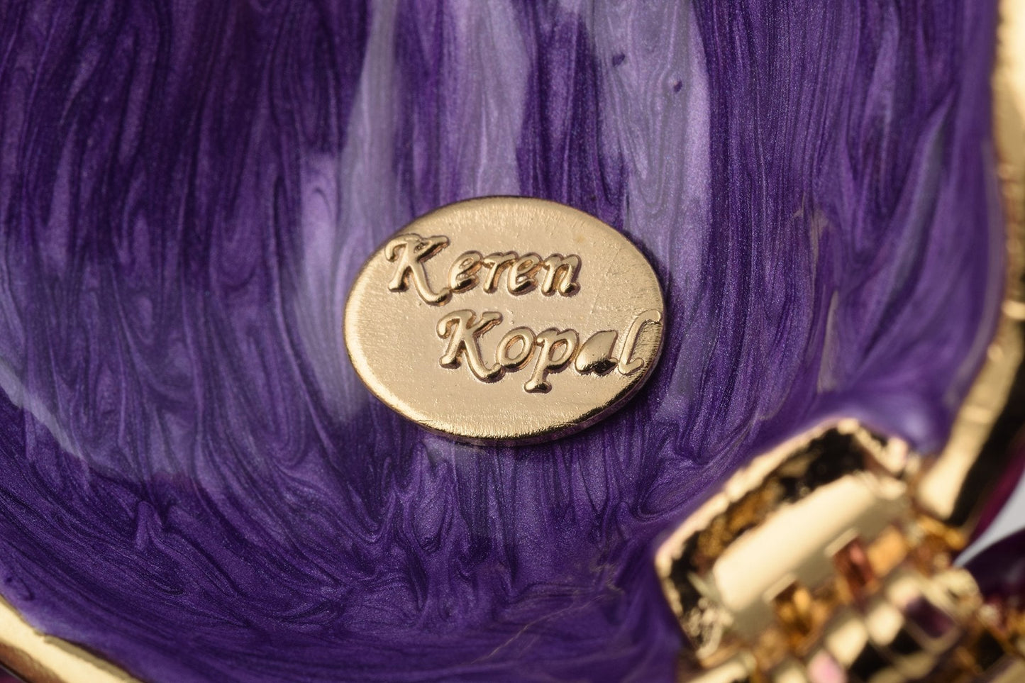 Keren Kopal Purple Rose Trinket Box