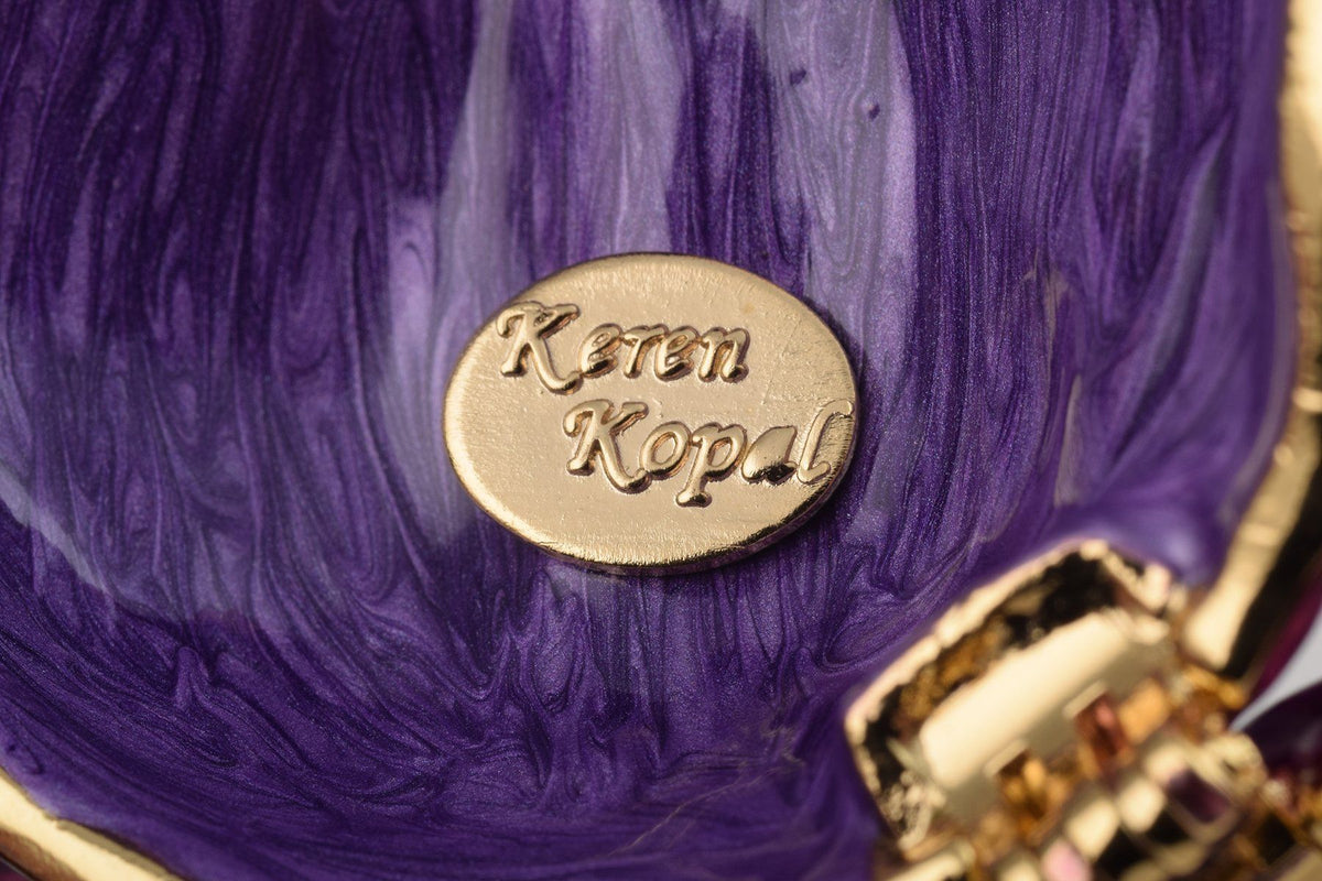 Keren Kopal Purple Rose Trinket Box