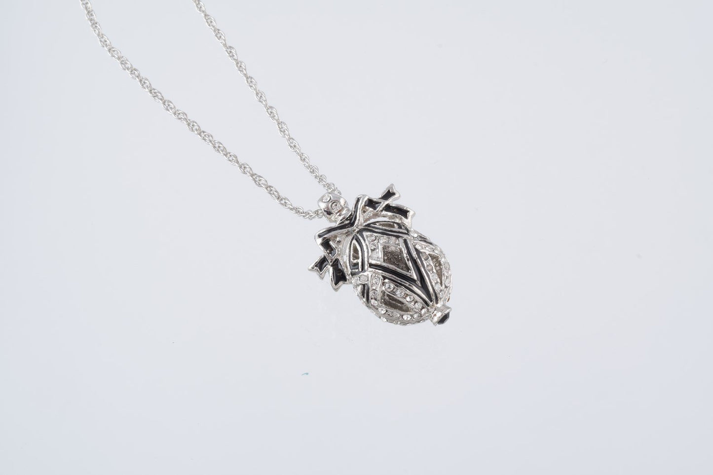 Keren Kopal Silver & Black Egg Pendant Necklace