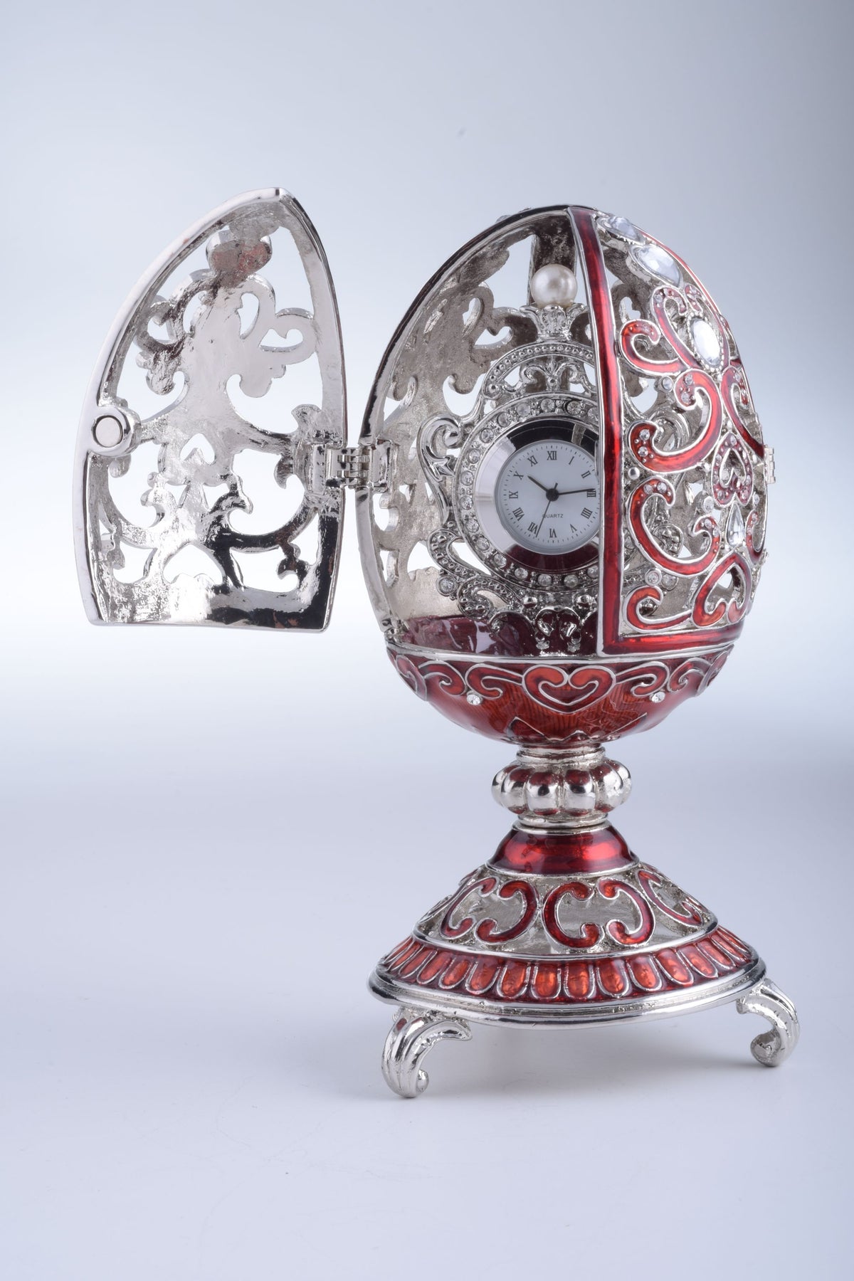 Keren Kopal Silver & Red Faberge Egg