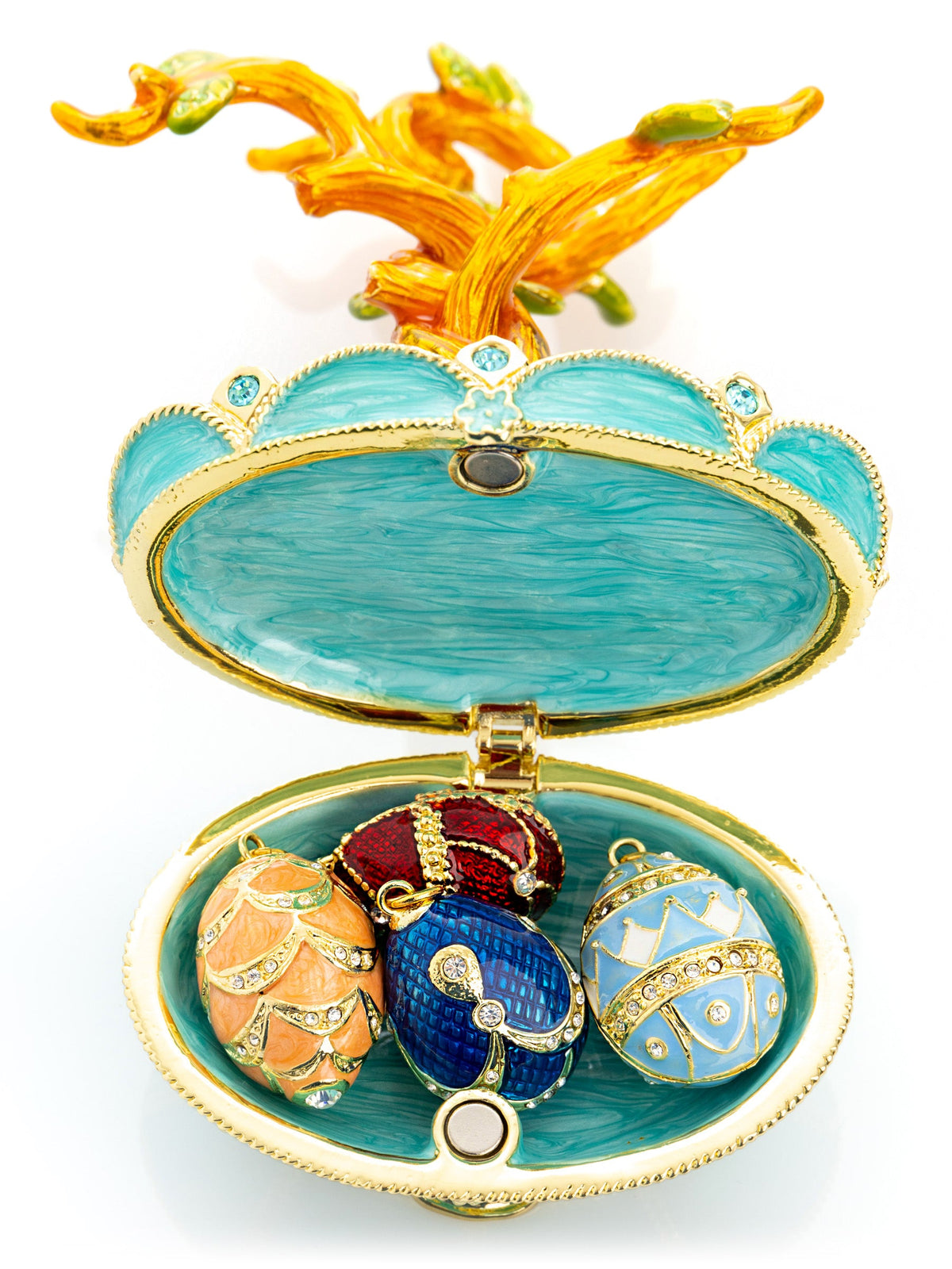 Keren Kopal Faberge Egg Pendant Necklaces Tree