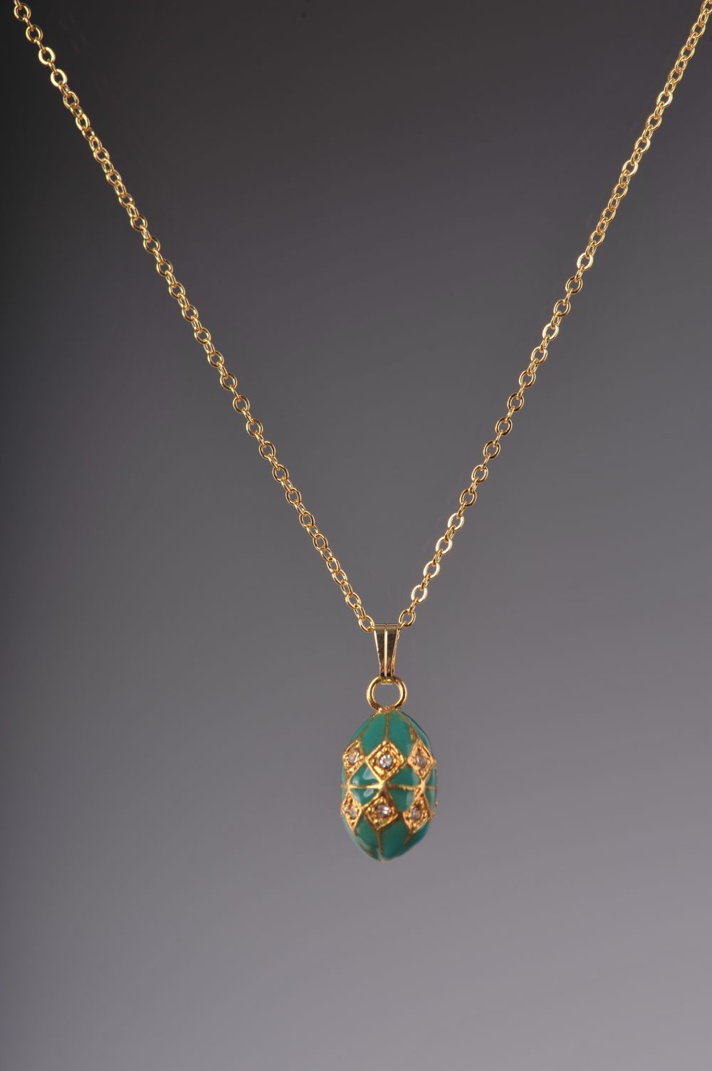 Keren Kopal Turquoise & Gold Egg Pendant Necklace