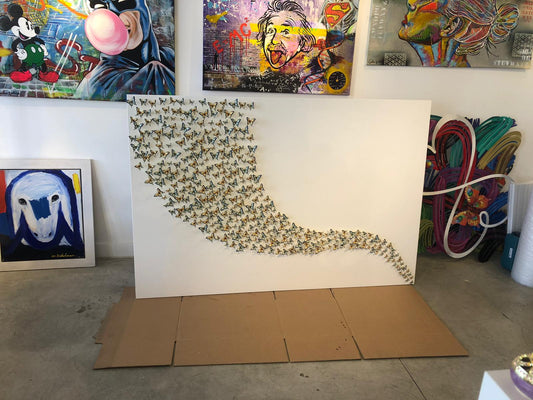 Keren Kopal River of Butterflies Wall Art White