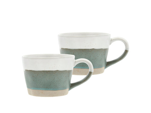 זוג ספלים מפורצלן עם ידית