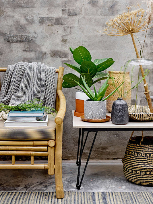 BLOOMINGVILLE | שמיכה כותנה כחול לבן