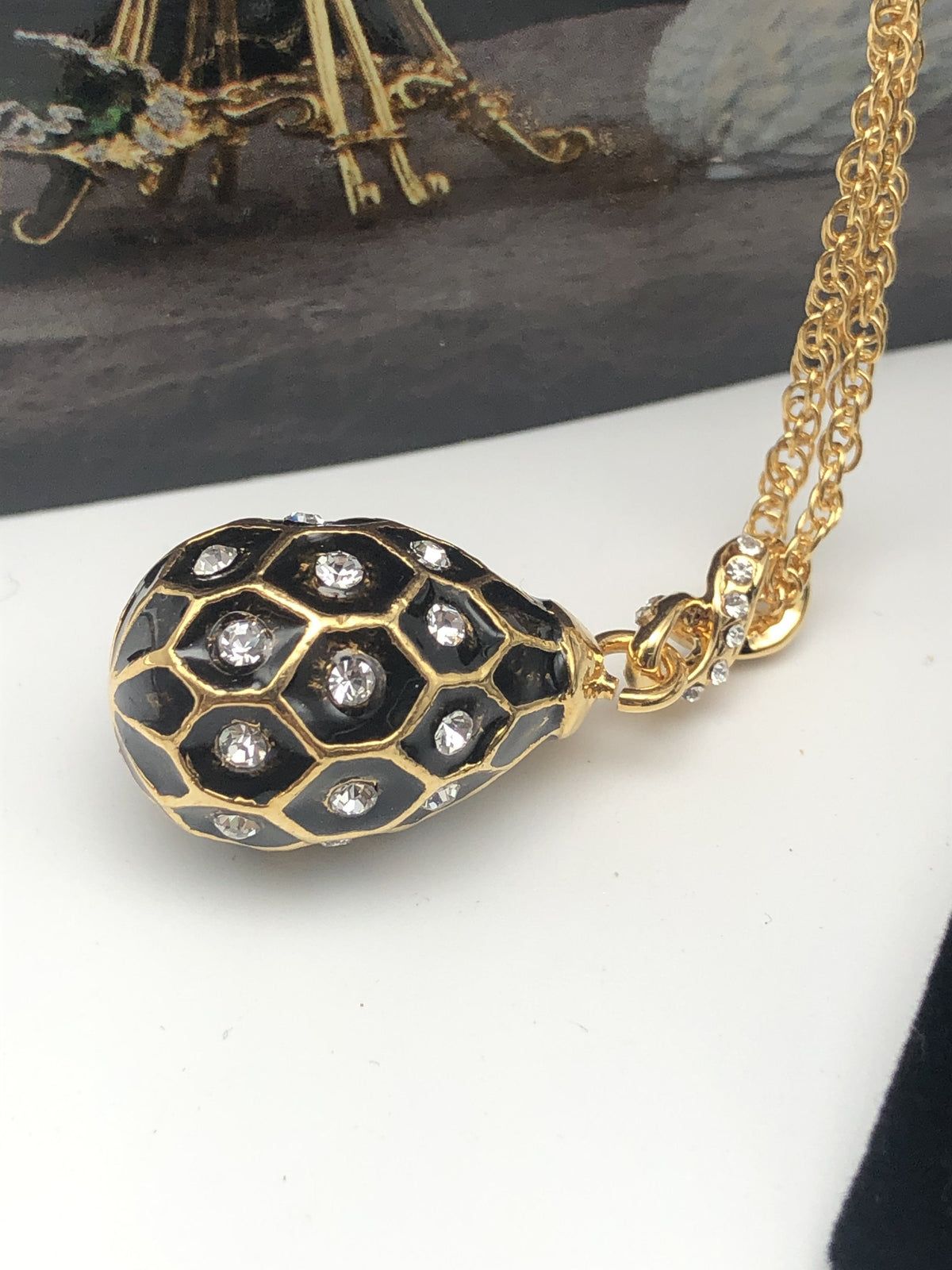 Keren Kopal Black Egg Pendant Gold Necklace