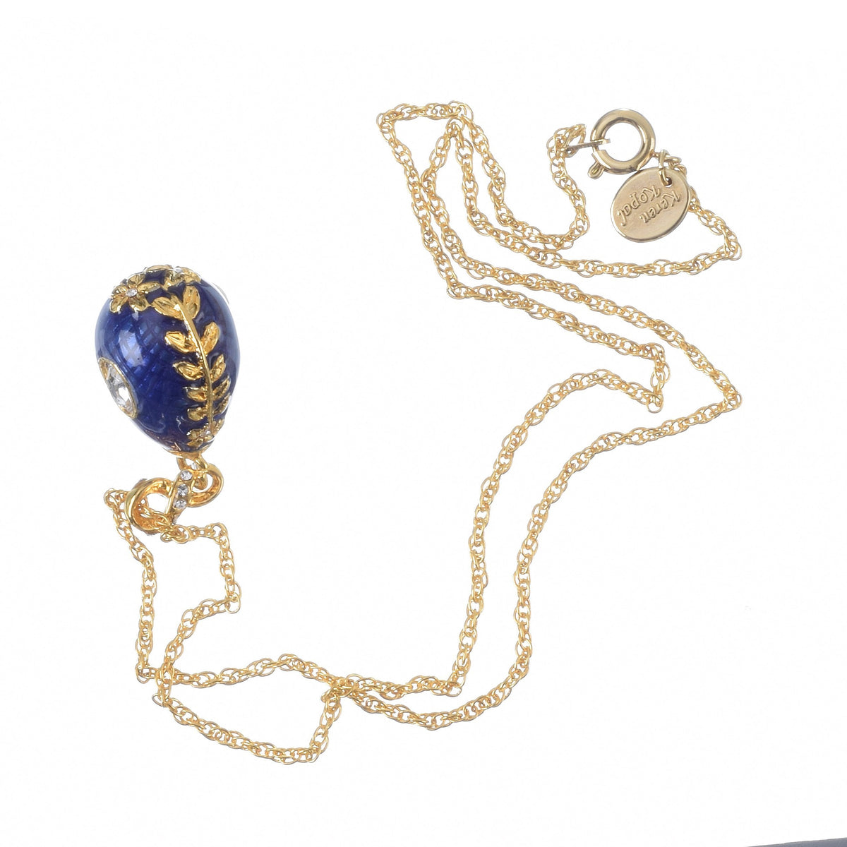 Keren Kopal Blue Egg Pendant Gold Necklace