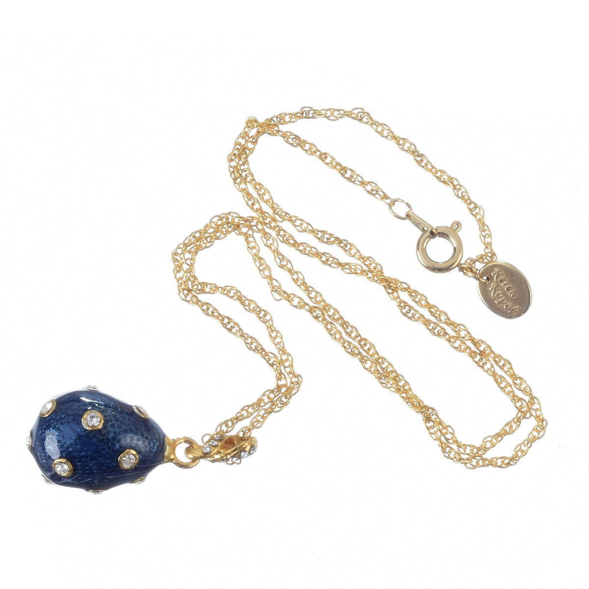 Keren Kopal Blue Egg Pendant Gold Necklace