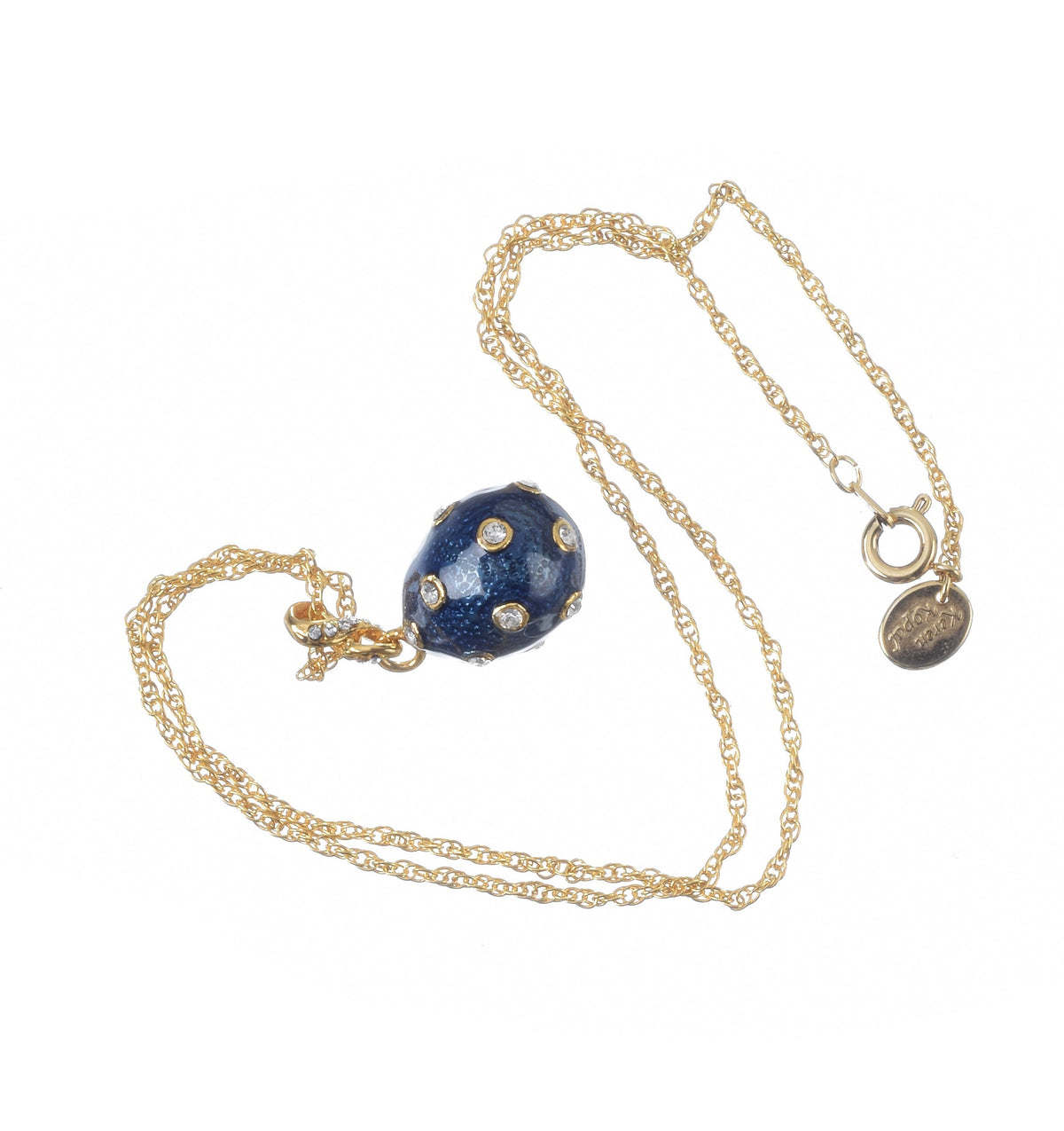 Keren Kopal Blue Egg Pendant Gold Necklace