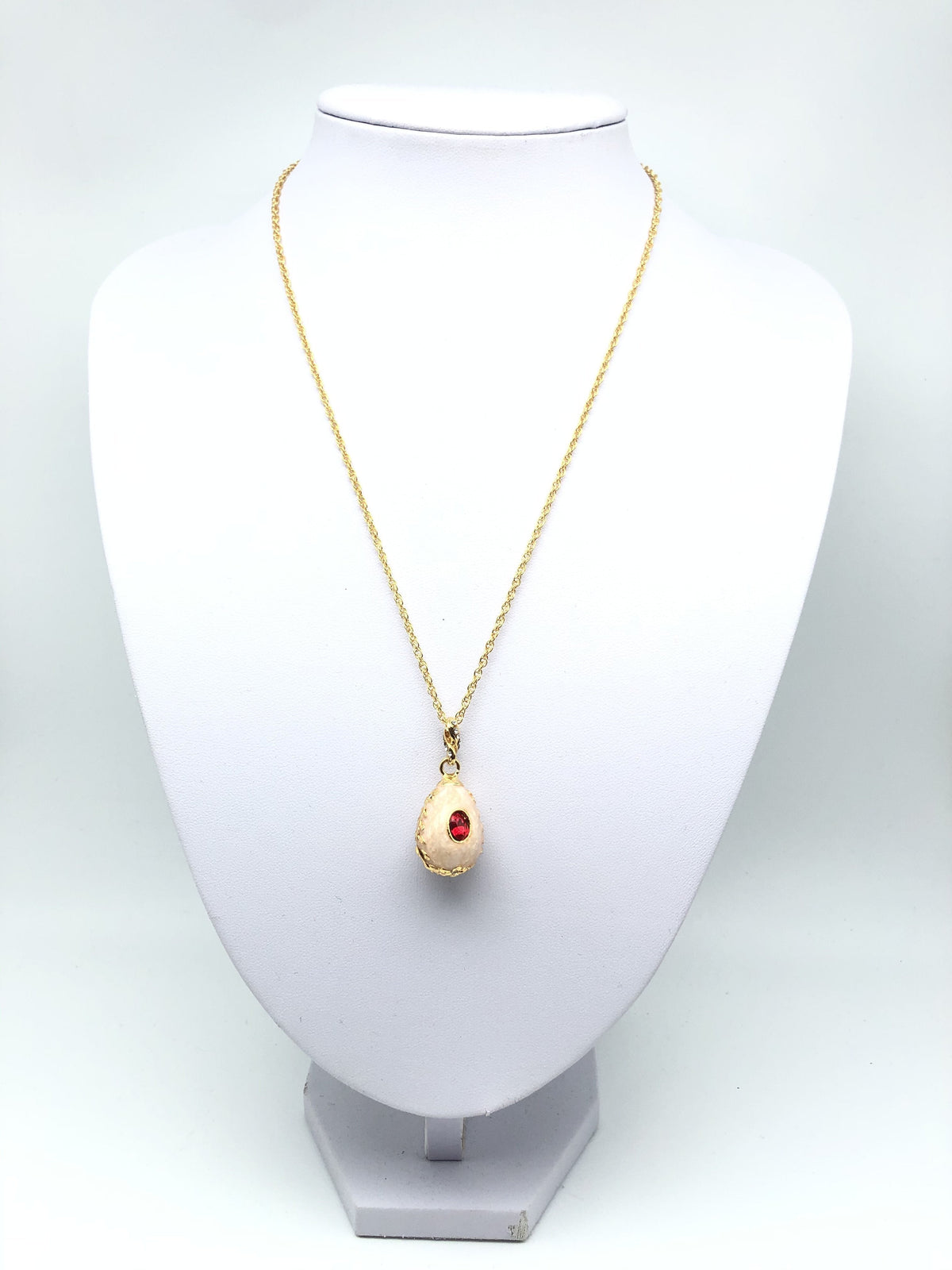Keren Kopal Pink Egg Pendant Gold Necklace