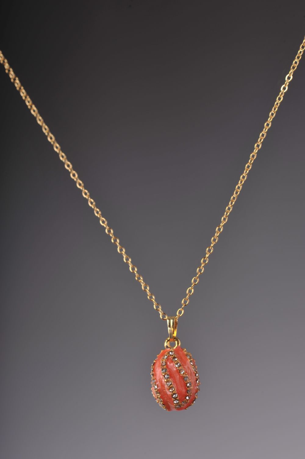 Keren Kopal Salmon Spiral Egg Pendant Necklace