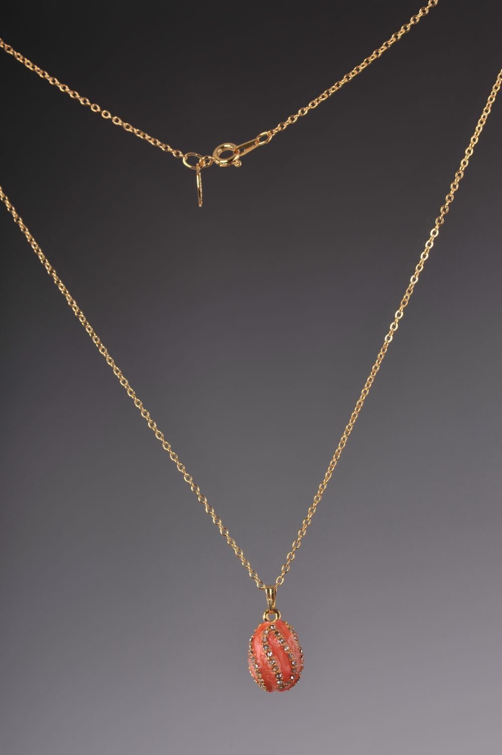 Keren Kopal Salmon Spiral Egg Pendant Necklace