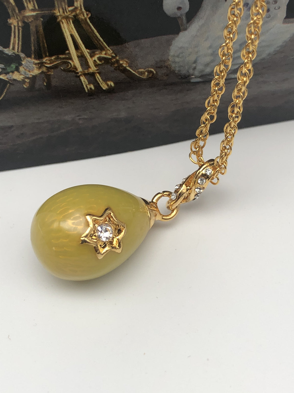 Keren Kopal Yellow Egg Star of David Pendant Gold Necklace