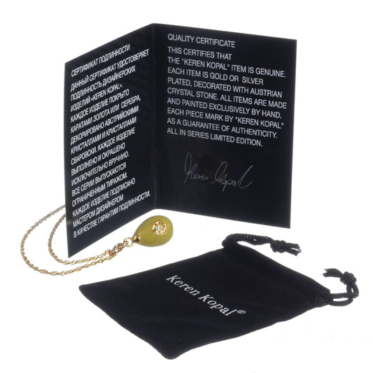 Keren Kopal Yellow Egg Star of David Pendant Gold Necklace