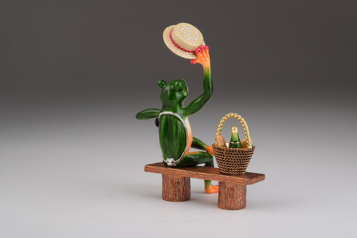 Keren Kopal Green Frog on a Bench