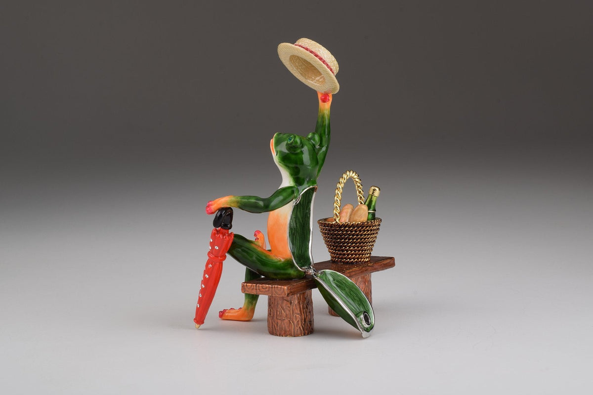 Keren Kopal Green Frog on a Bench