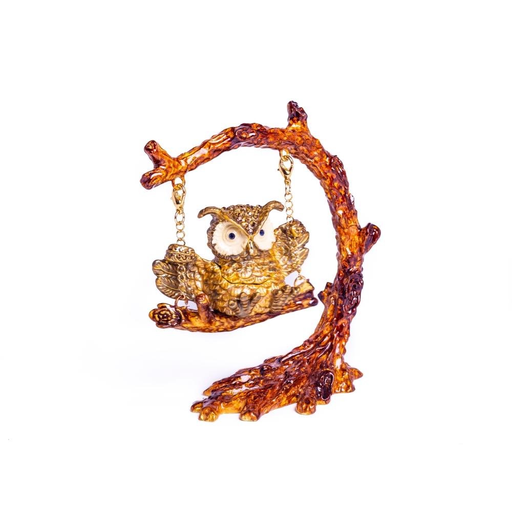 Keren Kopal Owl Swinging on a Tree Branch