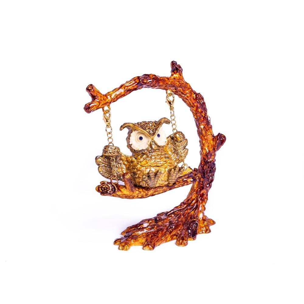 Keren Kopal Owl Swinging on a Tree Branch