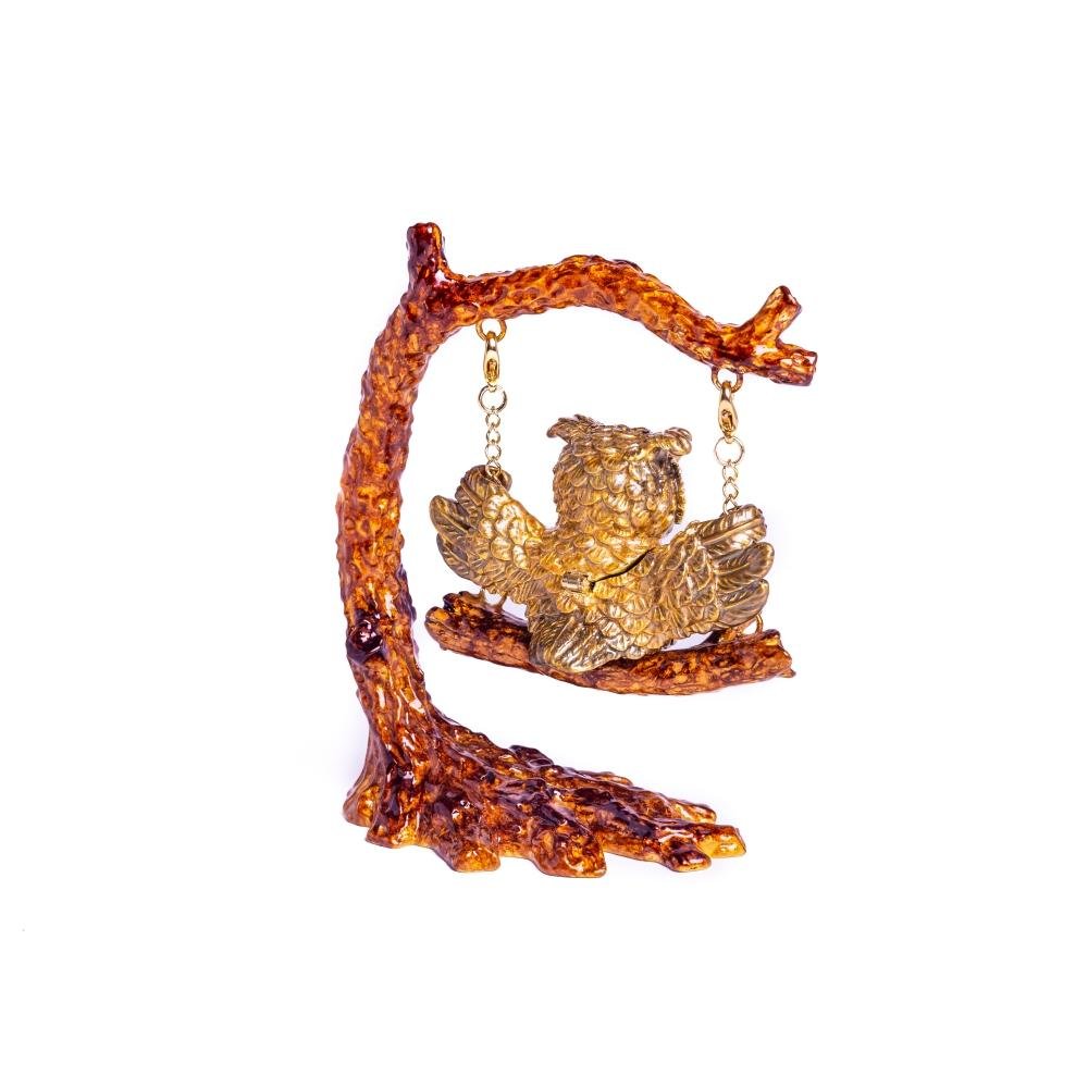 Keren Kopal Owl Swinging on a Tree Branch