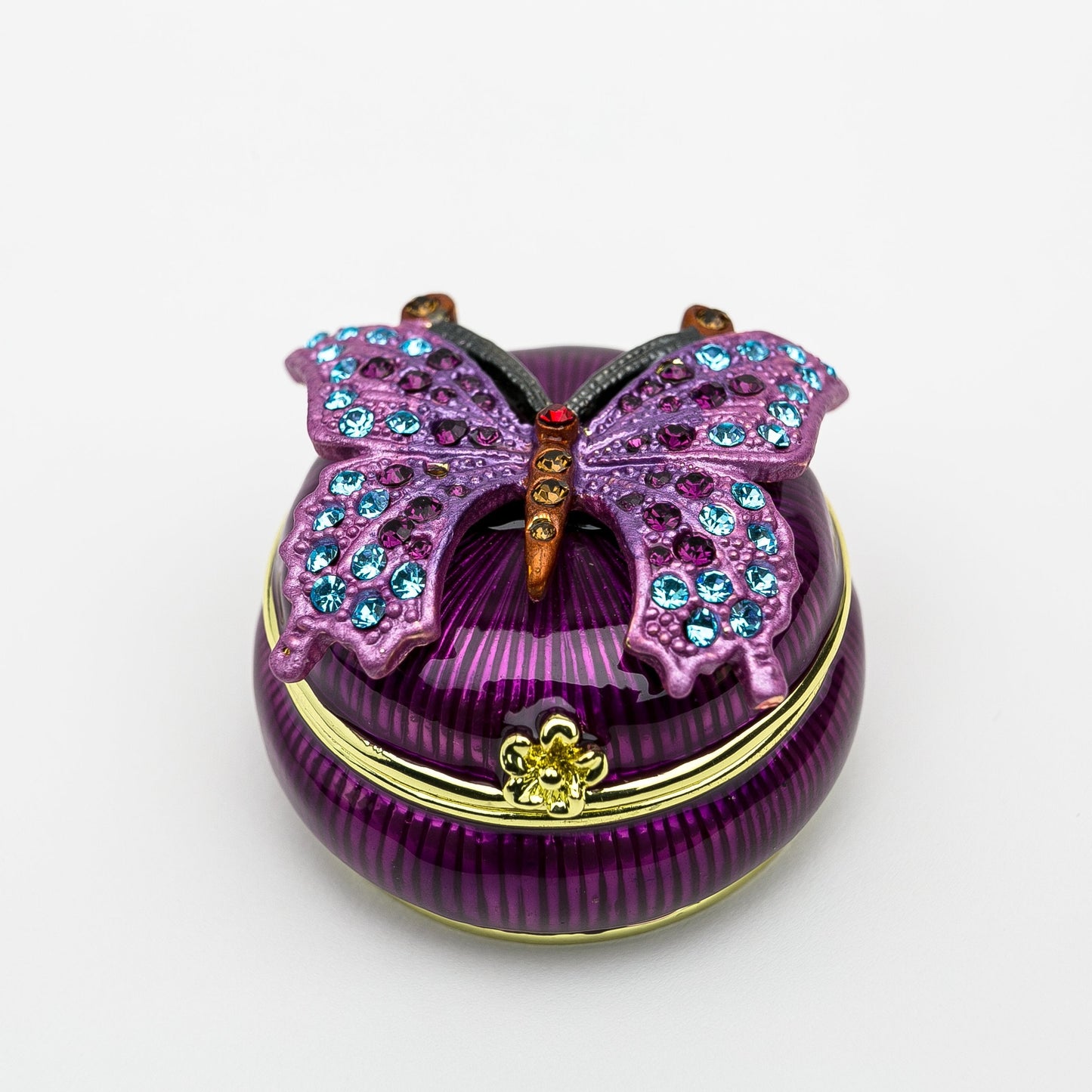 Keren Kopal Purple Decorated Trinket Box with Butterfly