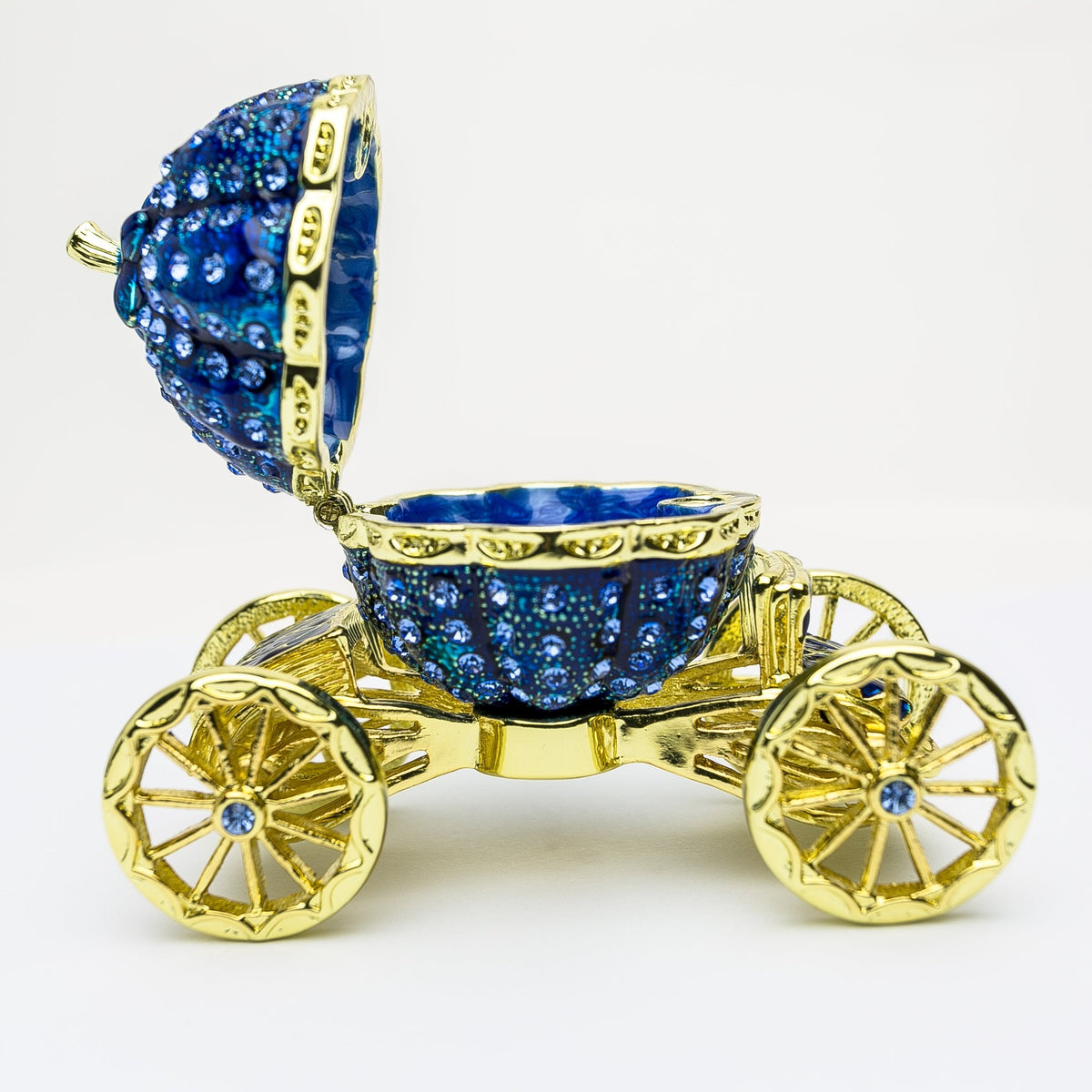 Keren Kopal Royal Blue Faberge Pumpkin on Carriage