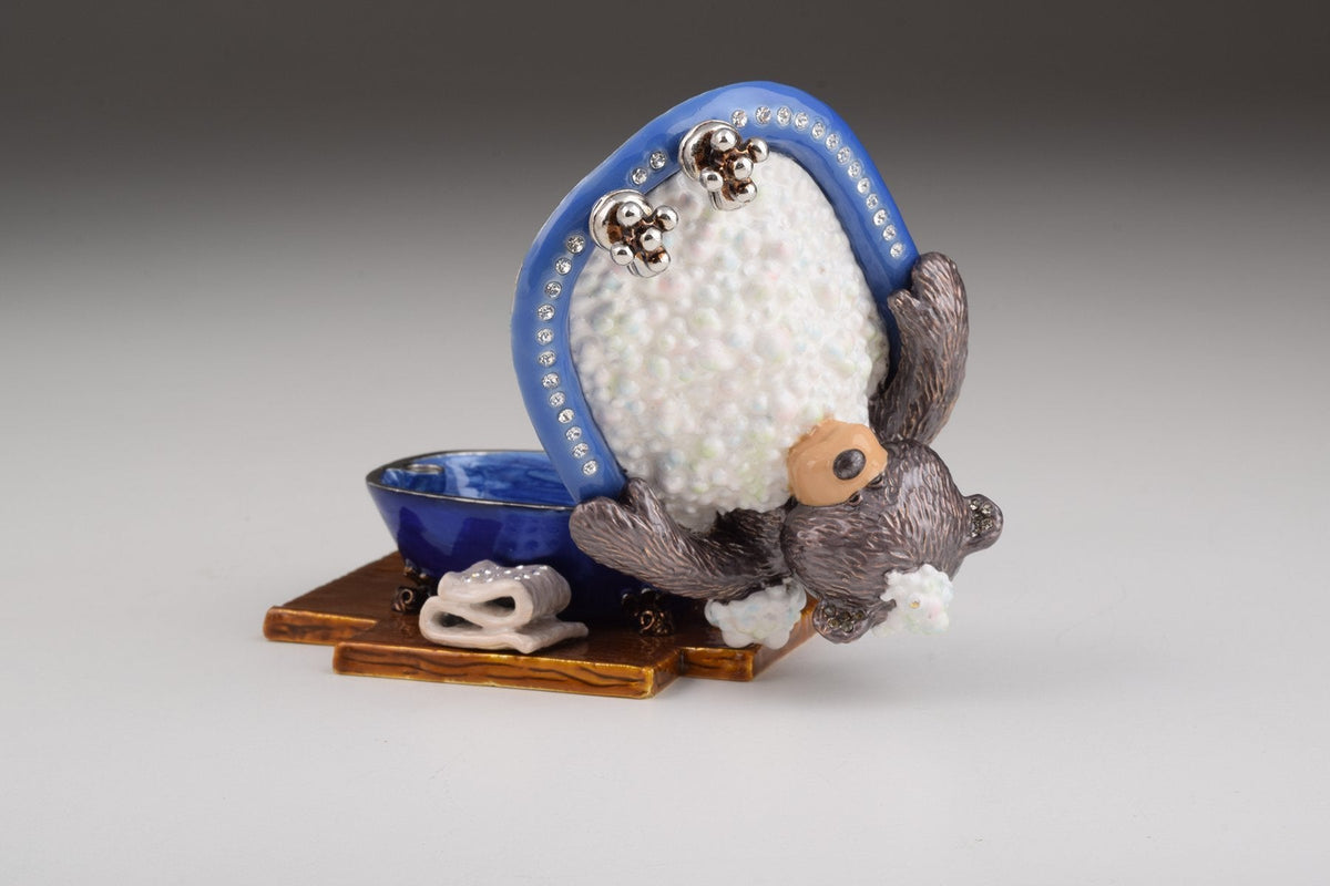 Keren Kopal Teddy Bear in a Bath Trinket Box