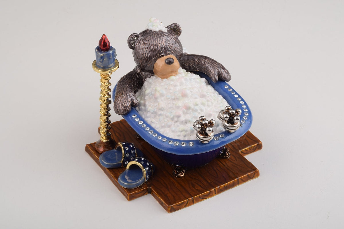 Keren Kopal Teddy Bear in a Bath Trinket Box