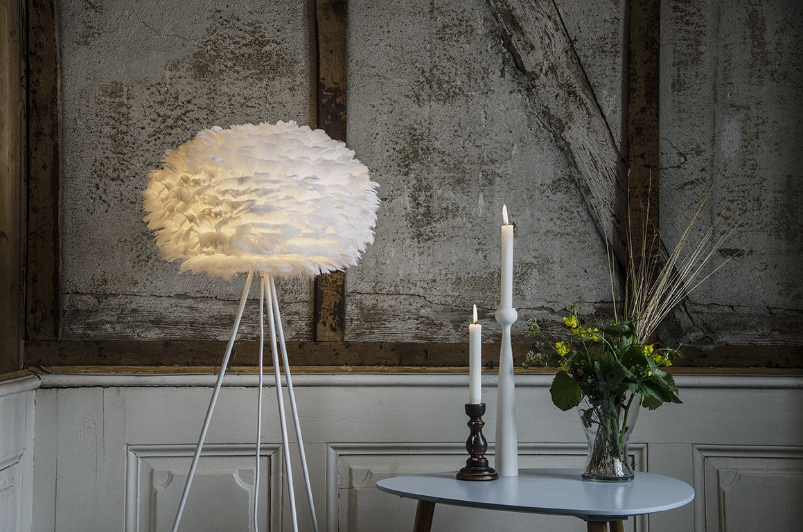 ויטה VITA | EOS אהיל מנורת רצפה בינוני מעוצב נוצות לבן | PREORDER