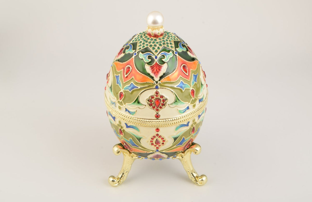 Colorful Russian Egg Trinket Box