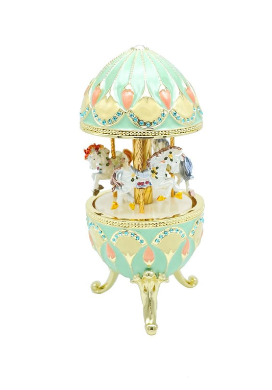 Faberge Egg with Music Royal Horses Carousel
