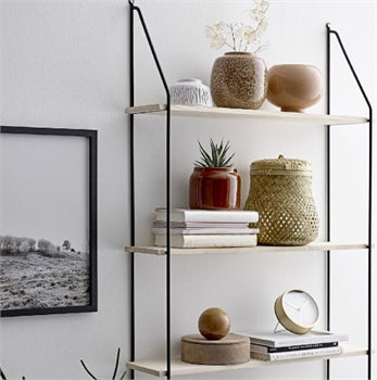 Bloomingville | כוננית מדפים לקיר - עץ \ שחור