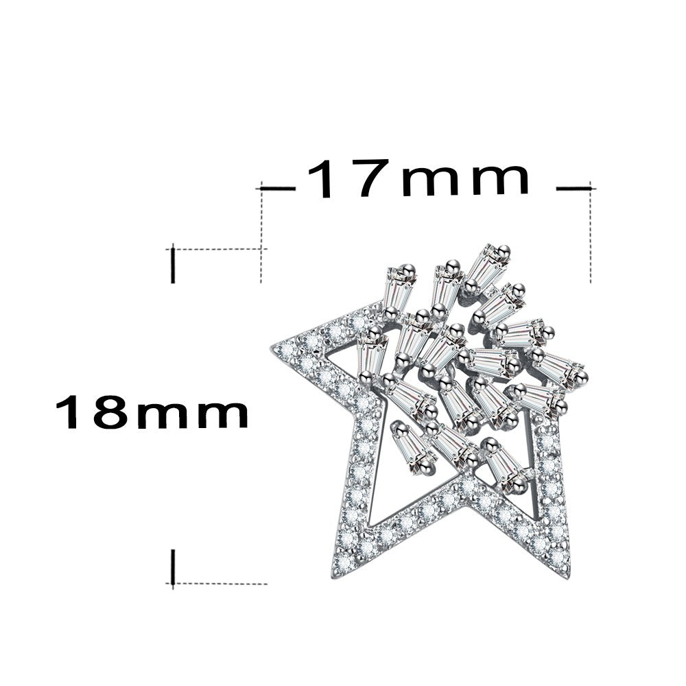 Stud Earrings Star Baguettes