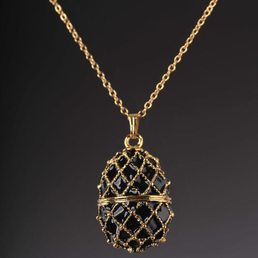 Keren Kopal Black Egg Pendant Locket Necklace