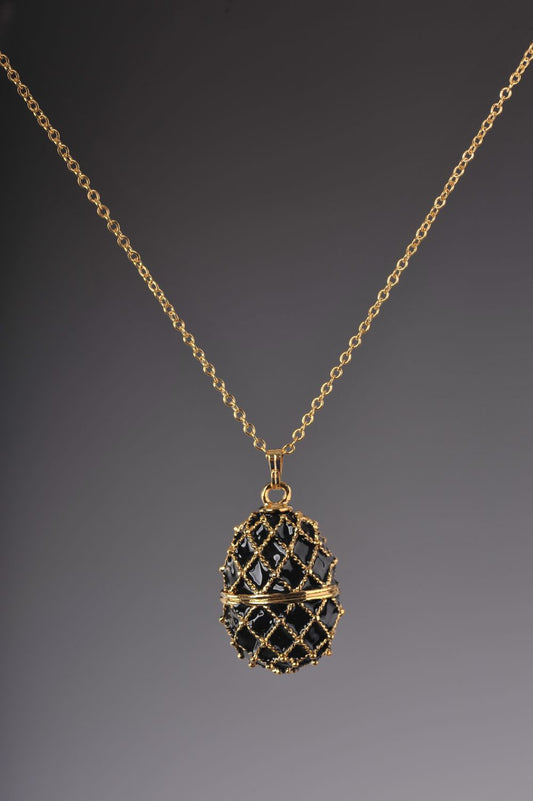 Keren Kopal Black Egg Pendant Locket Necklace
