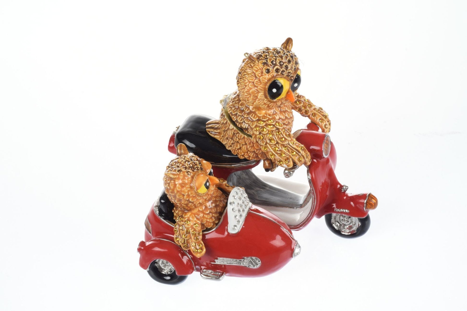 Keren Kopal Brown Owl & Owlet red bike with sidecar Limited edition 1 of 250