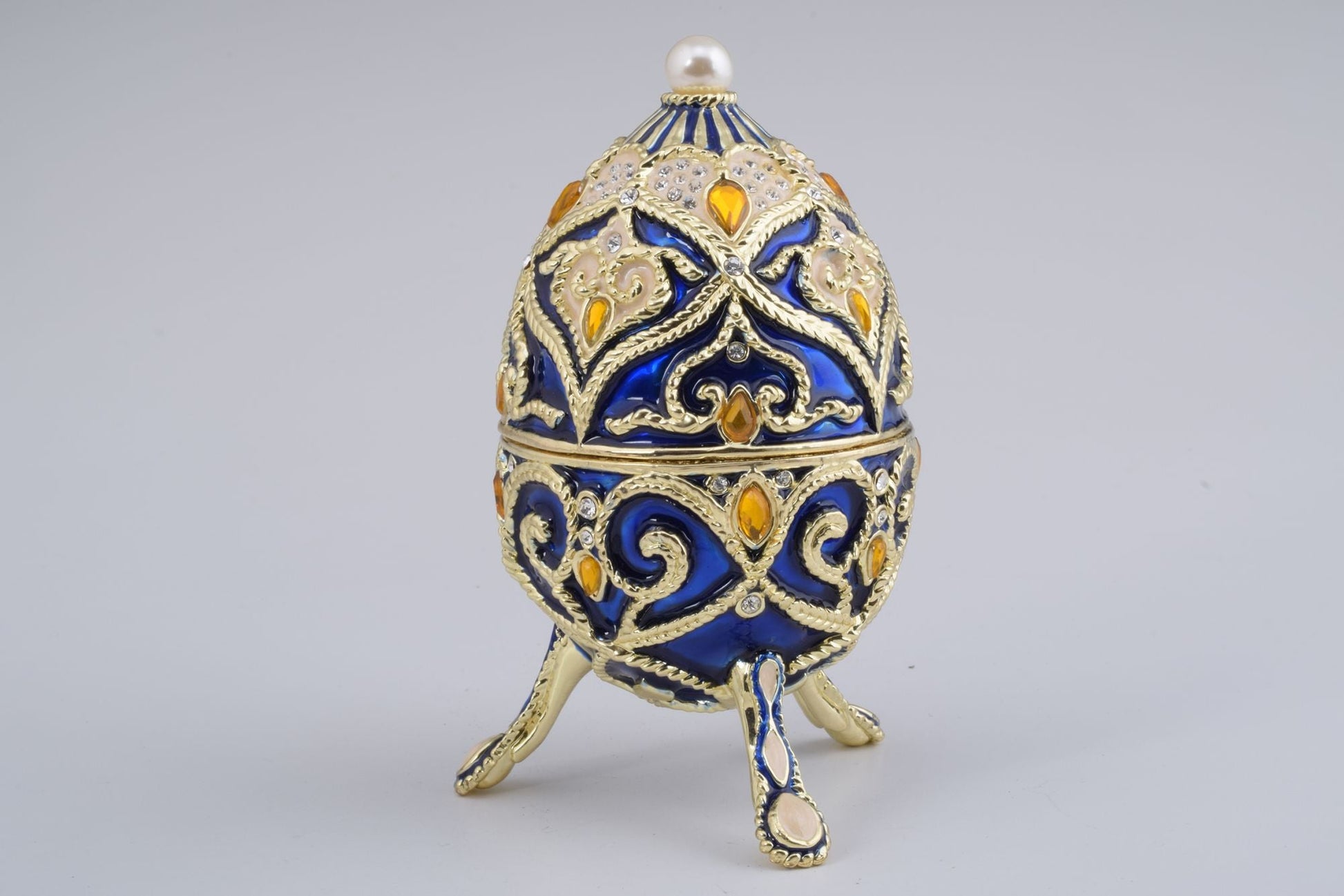 Keren Kopal Blue Faberge Music Playing Egg