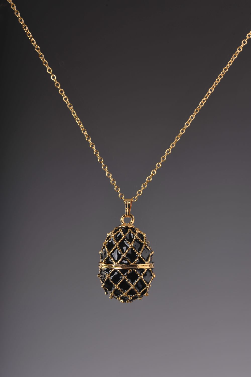 Keren Kopal Black Egg Pendant Locket Necklace