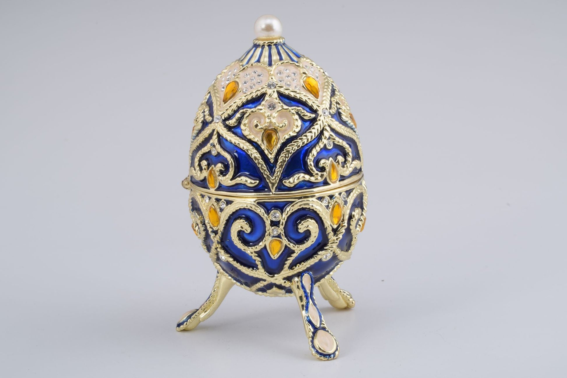 Keren Kopal Blue Faberge Music Playing Egg