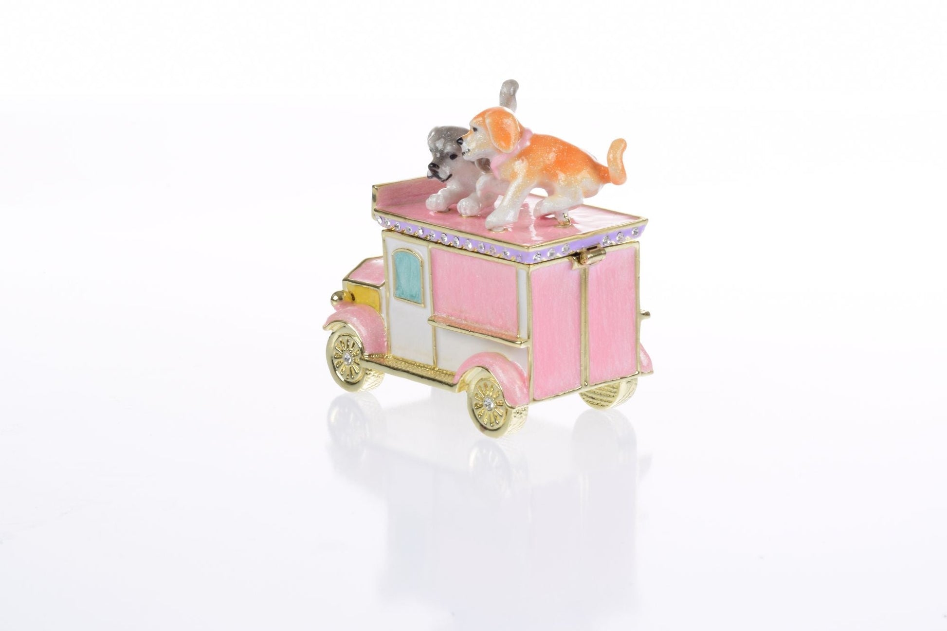 Keren Kopal Dog puppies London bus Trinket Box