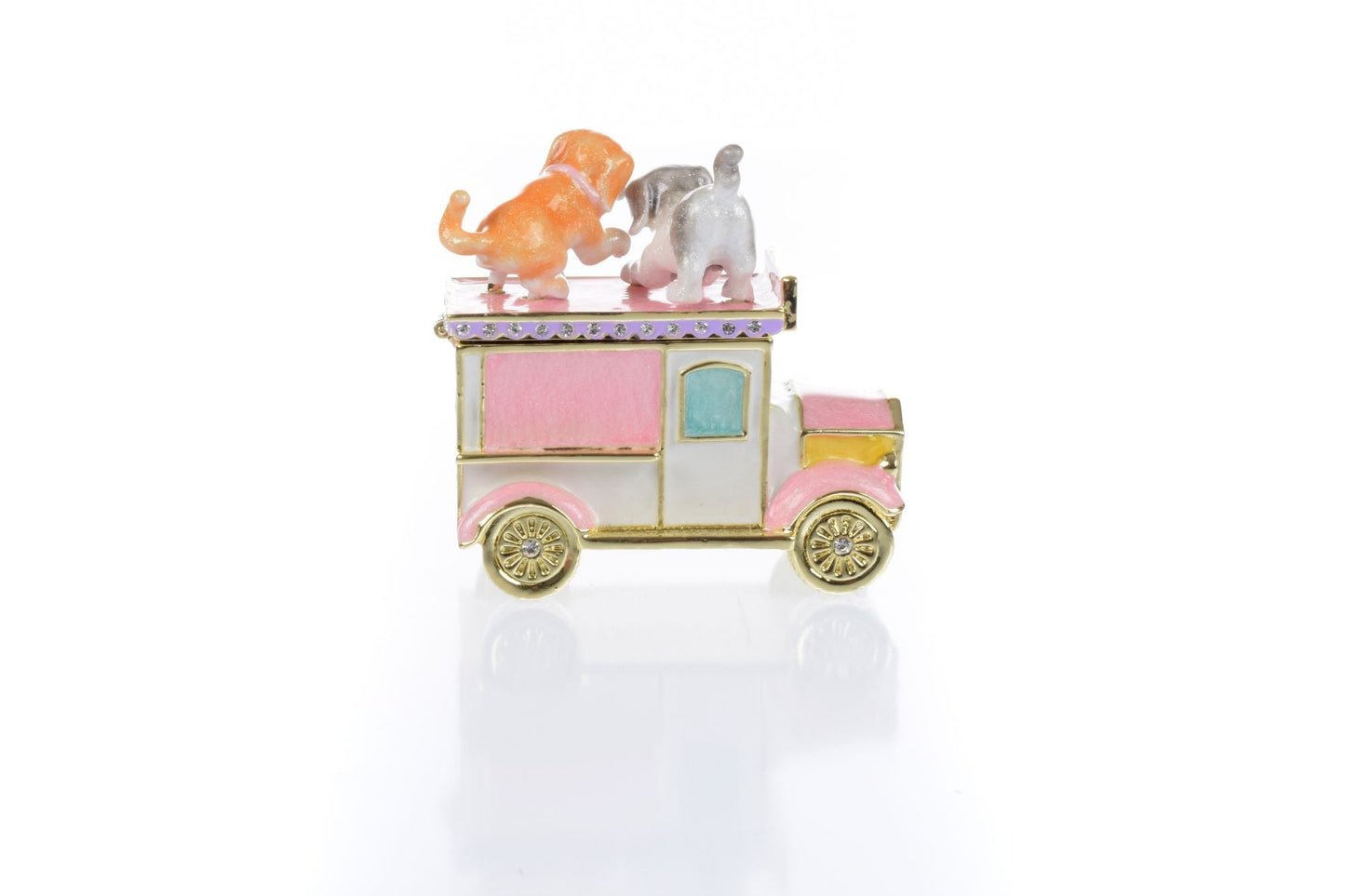 Keren Kopal Dog puppies London bus Trinket Box