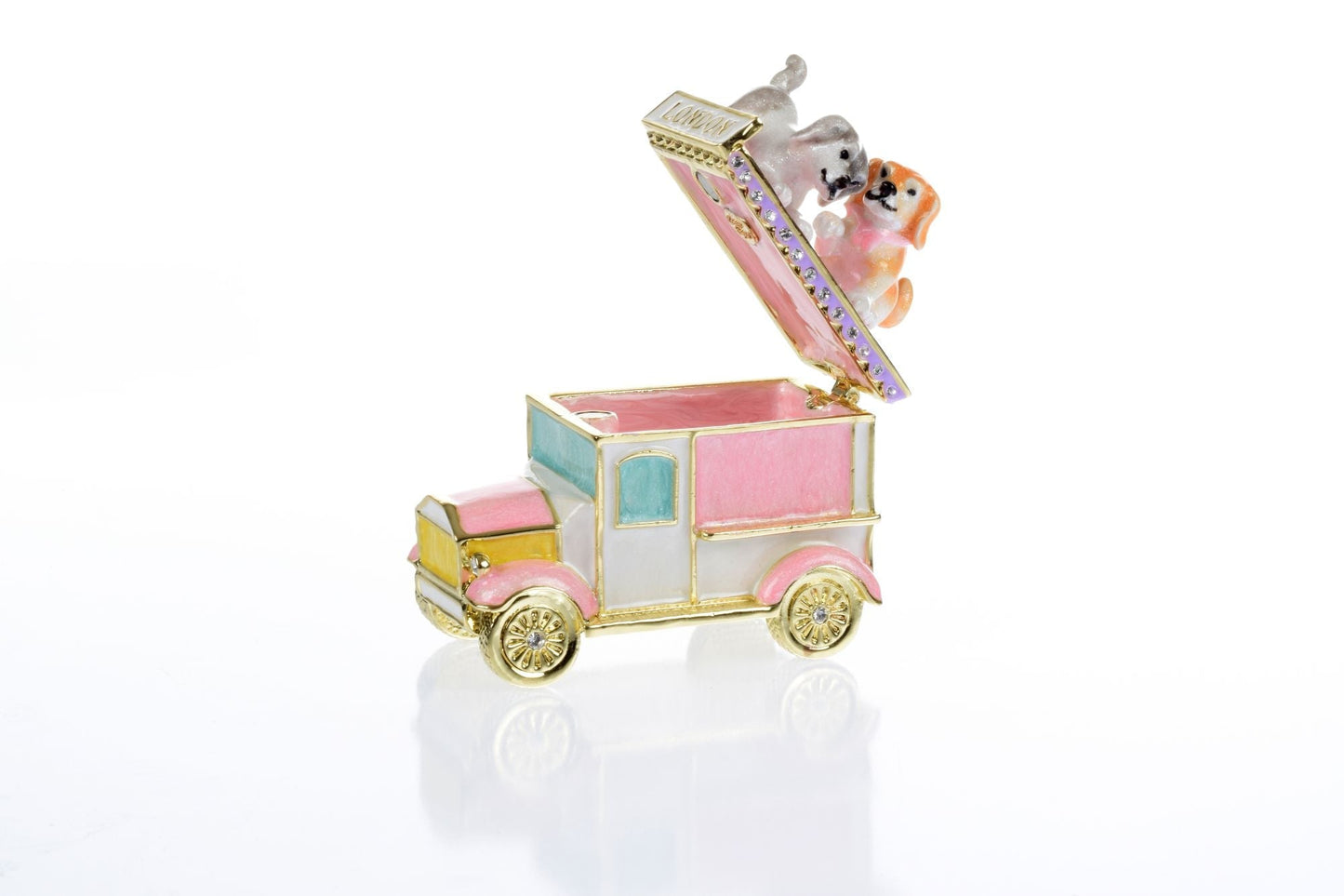 Keren Kopal Dog puppies London bus Trinket Box