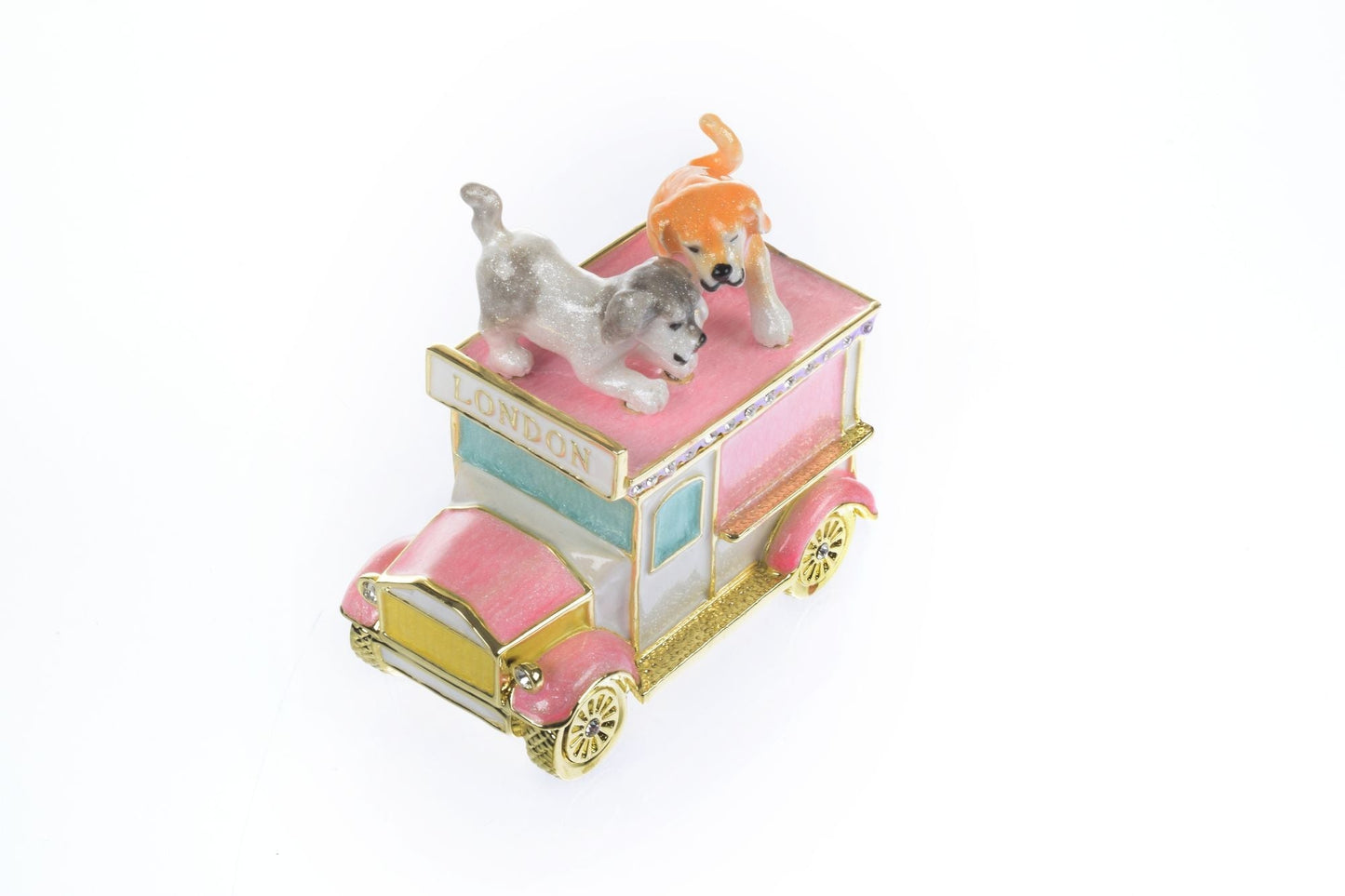 Keren Kopal Dog puppies London bus Trinket Box