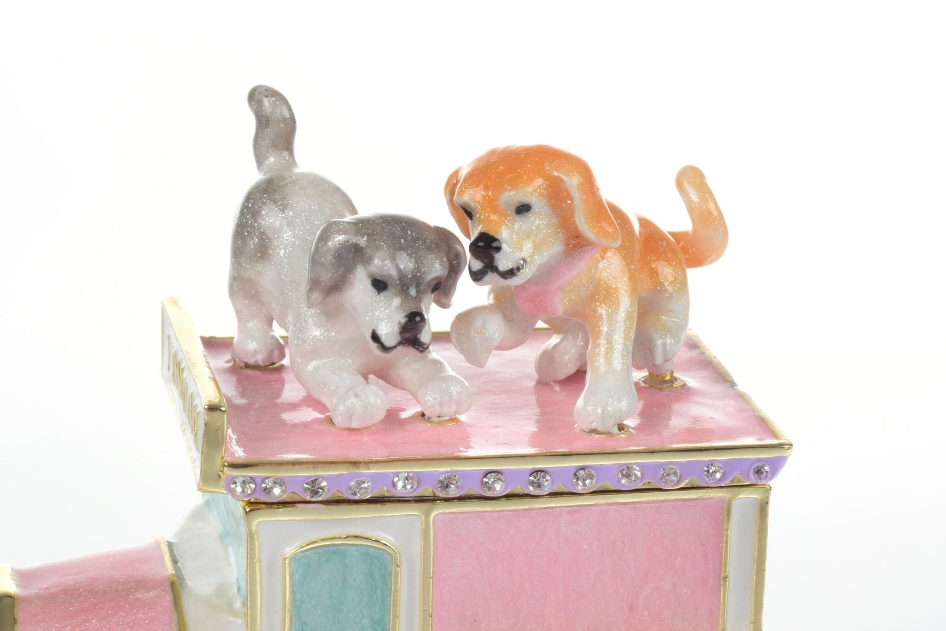 Keren Kopal Dog puppies London bus Trinket Box