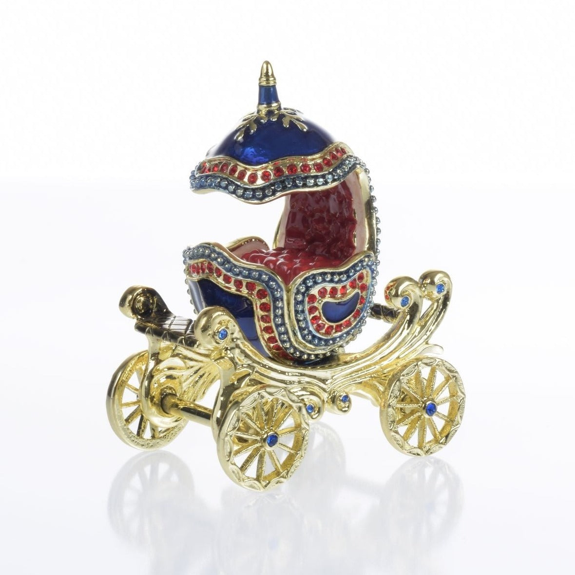 Keren Kopal Limited Edition 1 of 250 Blue Faberge Royal Carriage Trinket Box