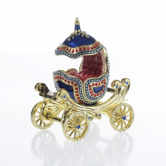 Keren Kopal Limited Edition 1 of 250 Blue Faberge Royal Carriage Trinket Box